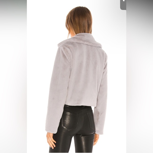 Fluffy grey superdown jacket! Never worn! - Picture 2 of 4